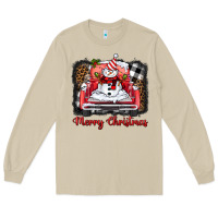 Mushroom merry christmas truck snowman Long Sleeve Tee - BarkalooDesign