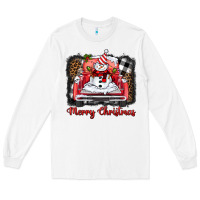 White merry christmas truck snowman Long Sleeve Tee - BarkalooDesign