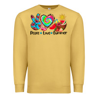 Antique Gold peace love  summer Premium Sweatshirt - AdoDesignShop