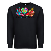 Black peace love  summer Premium Sweatshirt - AdoDesignShop
