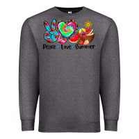 Charcoal Heather peace love  summer Premium Sweatshirt - AdoDesignShop