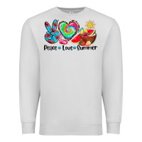 Dove Grey peace love  summer Premium Sweatshirt - AdoDesignShop