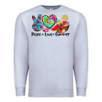Heather Grey peace love  summer Premium Sweatshirt - AdoDesignShop