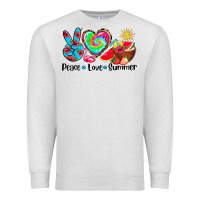 Oatmeal Heather peace love  summer Premium Sweatshirt - AdoDesignShop