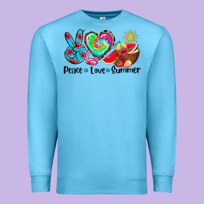Peace Love  Summer Premium Sweatshirt Designed By Adodesignshop