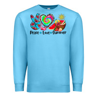 Ocean Blue peace love  summer Premium Sweatshirt - AdoDesignShop
