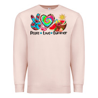 Pale Pink peace love  summer Premium Sweatshirt - AdoDesignShop