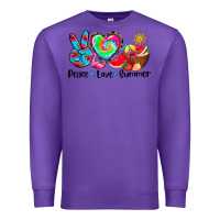 Purple peace love  summer Premium Sweatshirt - AdoDesignShop