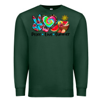 Sports Green peace love  summer Premium Sweatshirt - AdoDesignShop