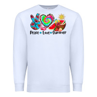 White peace love  summer Premium Sweatshirt - AdoDesignShop