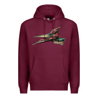 Burgundy Pteranodon Face Premium Hoodie - LillyAllenDesigns