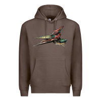 Coffee Pteranodon Face Premium Hoodie - LillyAllenDesigns
