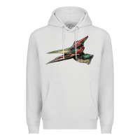 Dove Grey Pteranodon Face Premium Hoodie - LillyAllenDesigns