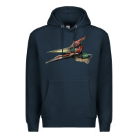 Navy Pteranodon Face Premium Hoodie - LillyAllenDesigns