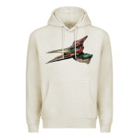 Oatmeal Heather Pteranodon Face Premium Hoodie - LillyAllenDesigns