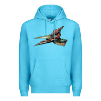 Ocean Blue Pteranodon Face Premium Hoodie - LillyAllenDesigns