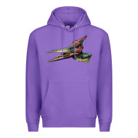 Purple Pteranodon Face Premium Hoodie - LillyAllenDesigns