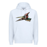 White Pteranodon Face Premium Hoodie - LillyAllenDesigns