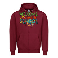 Burgundy welcome back to school Zipper Hoodie - texasbilliewilder