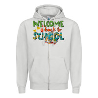 Dove Grey welcome back to school Zipper Hoodie - texasbilliewilder