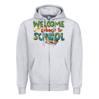 Heather Grey welcome back to school Zipper Hoodie - texasbilliewilder