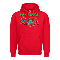 Red welcome back to school Zipper Hoodie - texasbilliewilder