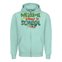 Seafoam welcome back to school Zipper Hoodie - texasbilliewilder