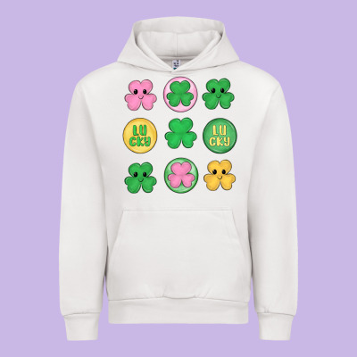St.patrick's Day Clovers Urban Hoodie Designed By Maliassmallbusiness