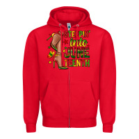 Red steppin into juneteenth Zipper Hoodie - Zillion Design Studio