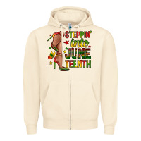 Sandshell steppin into juneteenth Zipper Hoodie - Zillion Design Studio