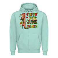 Seafoam steppin into juneteenth Zipper Hoodie - Zillion Design Studio