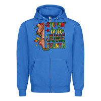 True Royal steppin into juneteenth Zipper Hoodie - Zillion Design Studio