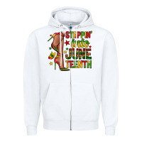 White steppin into juneteenth Zipper Hoodie - Zillion Design Studio