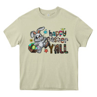 Mossy Happy Easter Y'all Heavy Core Tee - CowhideDigitalArt