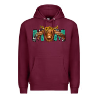 Burgundy highland cow mom Premium Hoodie - Jasminsmagicworld