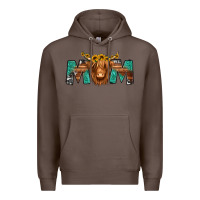 Coffee highland cow mom Premium Hoodie - Jasminsmagicworld