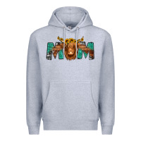 Heather Grey highland cow mom Premium Hoodie - Jasminsmagicworld