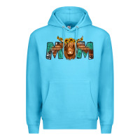 Ocean Blue highland cow mom Premium Hoodie - Jasminsmagicworld