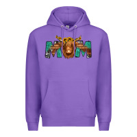 Purple highland cow mom Premium Hoodie - Jasminsmagicworld