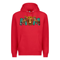 Red highland cow mom Premium Hoodie - Jasminsmagicworld