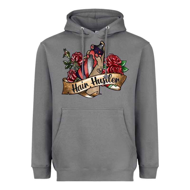 Hair Hustler Spray Heavyweight Hoodie by SublimationCraftShop | Teevron