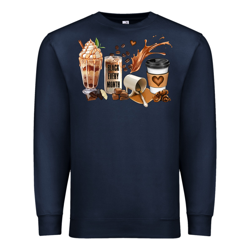 Black Every Month Melanin Coffee Cups Premium Sweatshirt by JahusDesignShop | Teevron