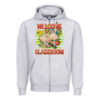 Heather Grey welcome to our classroom Zipper Hoodie - texasbilliewilder