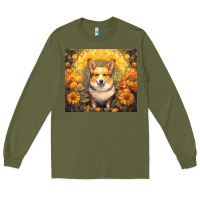 Army Green pembroke welsh corgi Long Sleeve Tee - Unal Design