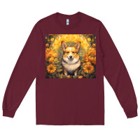 Burgundy pembroke welsh corgi Long Sleeve Tee - Unal Design