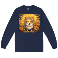 Navy pembroke welsh corgi Long Sleeve Tee - Unal Design