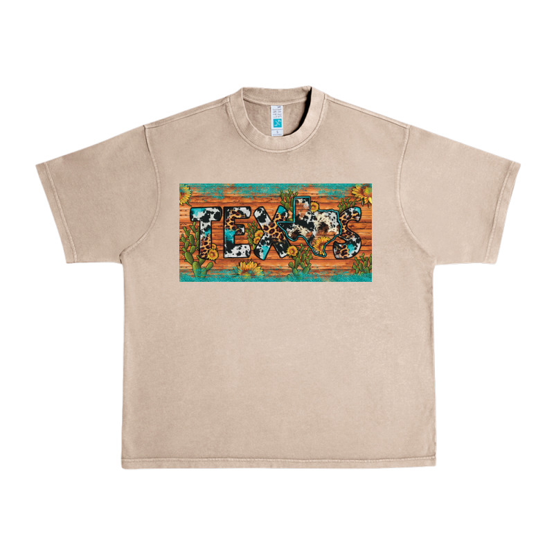 Texas Sunflower Cactus Cowhide Leopard Licence Plate Urban Heavy Tee by Artiststas | Teevron