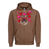 Chestnut valentine's day  pug Zipper Hoodie - RanaPortraitStore