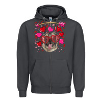 Smoke valentine's day  pug Zipper Hoodie - RanaPortraitStore