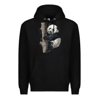 Black Giant Panda Premium Hoodie - LillyAllenDesigns